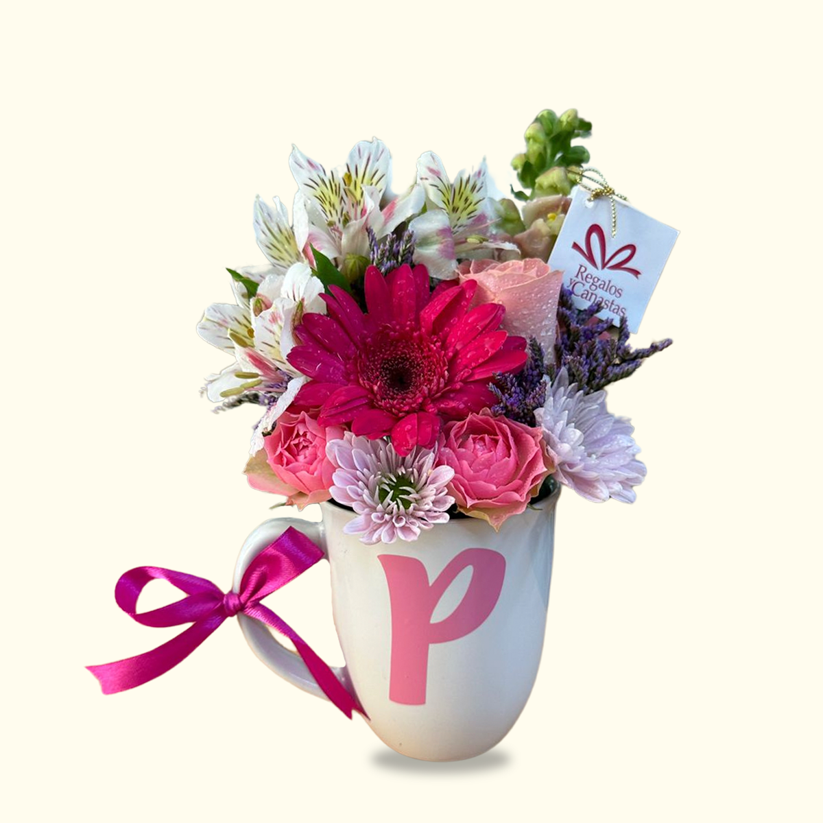Taza con Inicial Color Rosa
