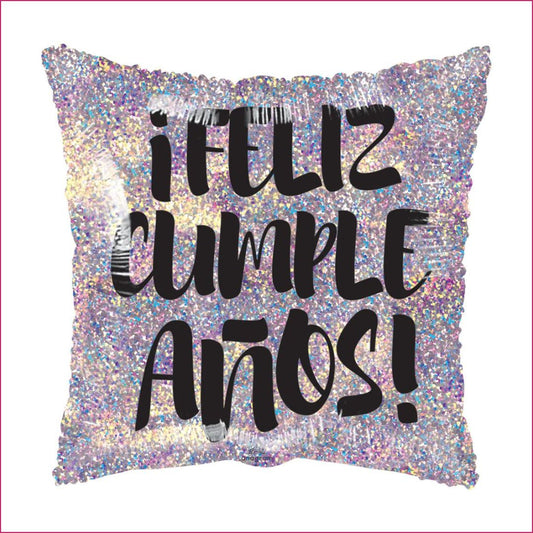 Globo Cuadrado Feliz Cumple- Años Plata