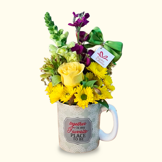 Arreglo con flores amarillas