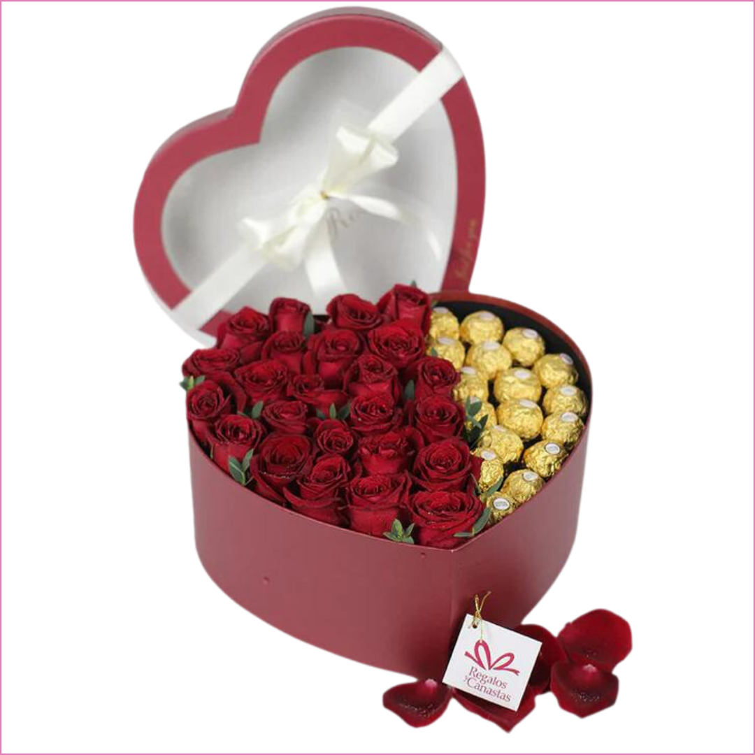 Maxi Corazón Rosas y Ferrero